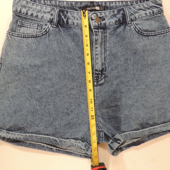 Boohoo Women's Blue Jean Shorts High Rise Size 12 - Picture 8 of 10